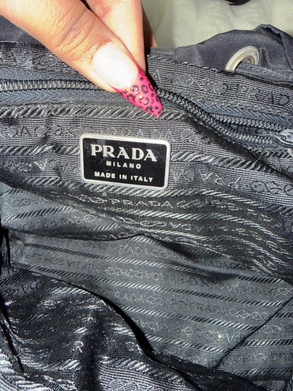 Prada Black Nylon Drawstring Backpack - Picture 5 of 9